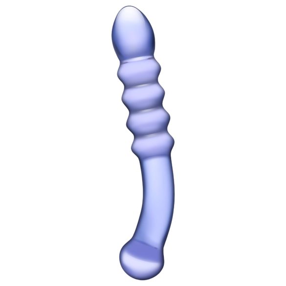 GLAS - dubbelzijdige glazen dildo (doorzichtig paars)