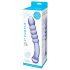 GLAS - dubbelzijdige glazen dildo (doorzichtig paars)