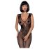 Obsessive N112 - bodystocking met engelenvleugels - zwart - S-L
