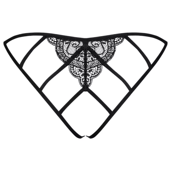Obsessive Miamor - open slip dames - kant & mesh - zwart