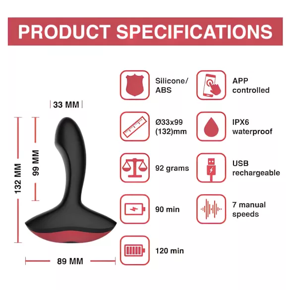 Magic Motion Solstice - App-gestuurde prostaatvibrator voor mannen (zwart)
