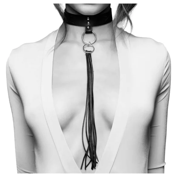 Bijoux Indiscrets - zweep en halsband - zwart