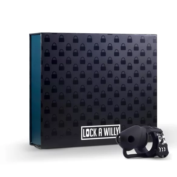 LOCK A WILLY - penis koker met slot - siliconen - zwart