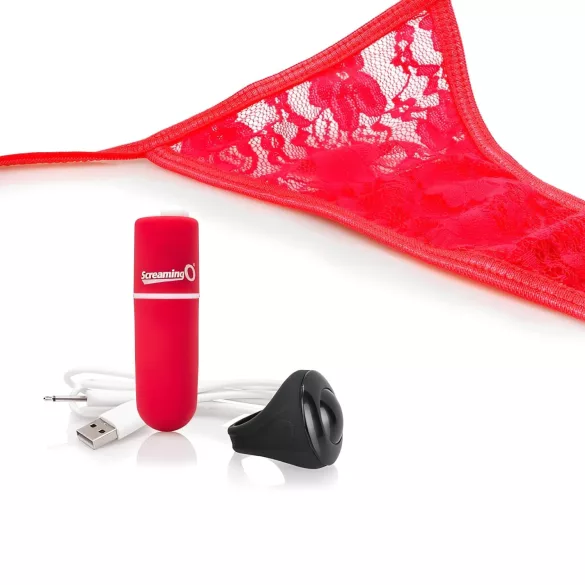 Screaming O - vibrerende slipje set - rood - S/L