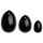 La Gemmes Yoni - set van 3 yoni-eieren - zwarte obsidiaan