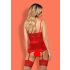 Obsessive Lovica - jarretel set met kanten top en string - rood