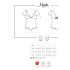 Obsessive Moketta - kanten ruches, gestreept body (zwart) - L/XL