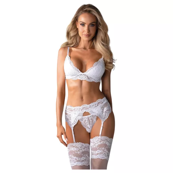 Obsessive - lingerie set - kant, 2-delig - wit