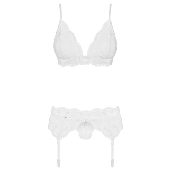Obsessive - lingerie set - kant, 2-delig - wit