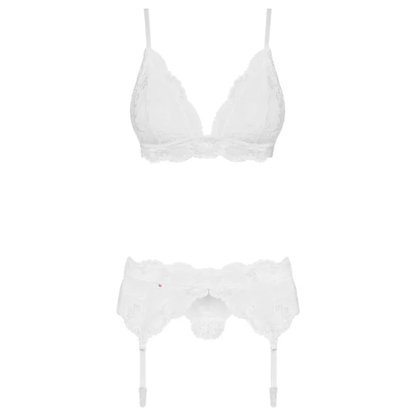 Obsessive - lingerie set - kant, 2-delig - wit