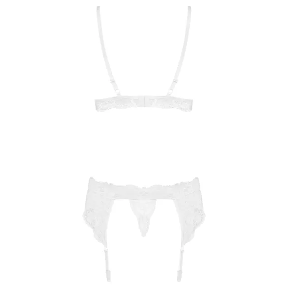 Obsessive - lingerie set - kant, 2-delig - wit