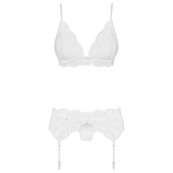 Obsessive - lingerie set - kant, 2-delig - wit - L/XL