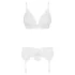 Obsessive - lingerie set - kant, 2-delig - wit - L/XL