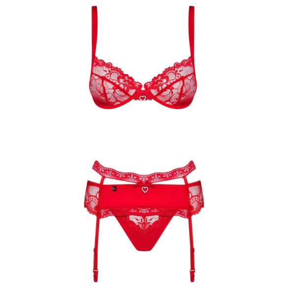 Obsessive Heartina - lingerie set - rood