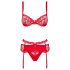 Obsessive Heartina - lingerie set - rood