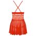 Obsessive 838-BAB-3 - pikante kanten babydoll en string (rood) - XXL