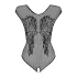 Obsessive B112 - open bodystocking met engelenvleugels - zwart