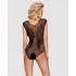 Obsessive B112 - open bodystocking met engelenvleugels - zwart - XL/XXL