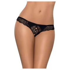   Obsessive Miamor - open dames string - kant met steentjes - zwart - L/XL