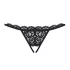 Obsessive - open string met strikje - kant - zwart