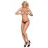 Obsessive 831-THC-1 - elegante kanten string met strikje (zwart) - L/XL