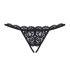 Obsessive 831-THC-1 - elegante kanten string met strikje (zwart) - L/XL