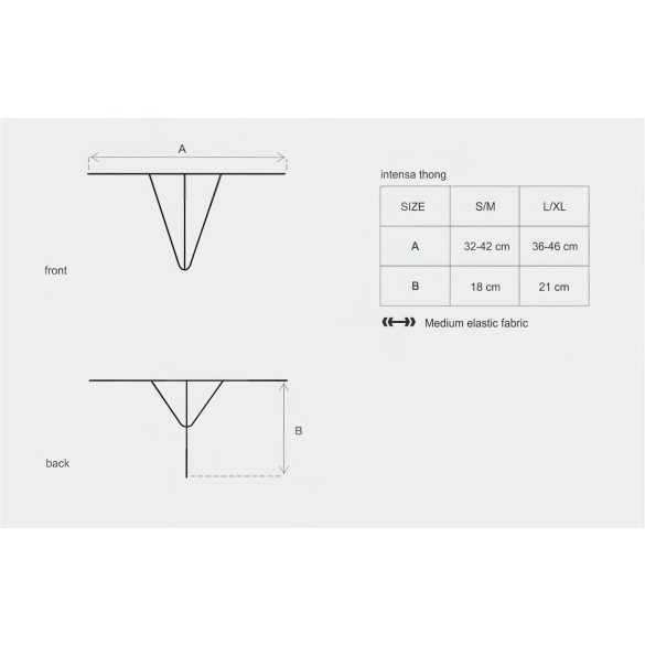Obsessive Intensa - kanten string met bandjes (zwart)