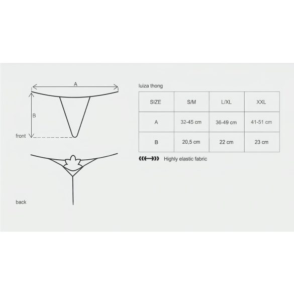 Obsessive Luiza - string slip - tulpmotief - wit