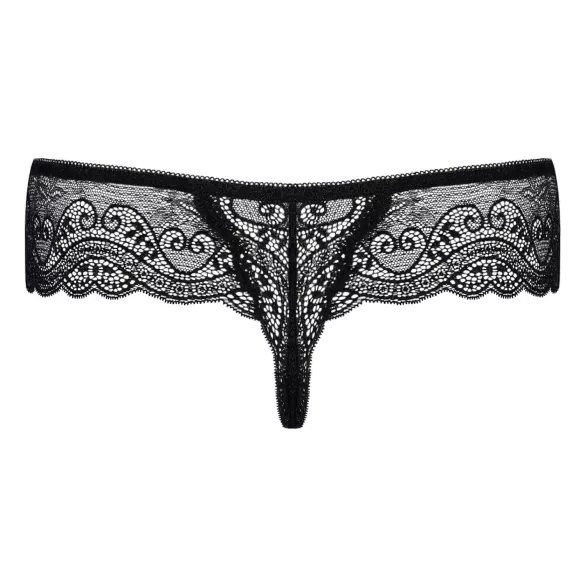 Obsessive Miamor - dames string - met strass steentjes - kant - zwart - L/XL