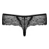 Obsessive Miamor - dames string - met strass steentjes - kant - zwart - L/XL