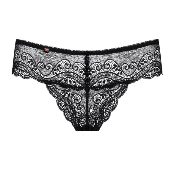 Obsessive Miamor - dames string - met strass steentjes - kant - zwart - L/XL