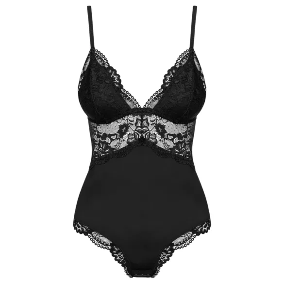 Obsessive - teddy body - kant - zwart - L/XL