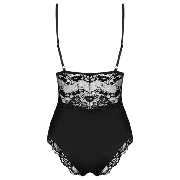 Obsessive - teddy body - kant - zwart - L/XL