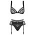 Obsessive Heartina - lingerie set - zwart