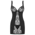 Obsessive Heartina - babydoll en string - kant - zwart - L/XL