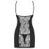 Obsessive Heartina - nachtjurk en string (zwart) - L/XL