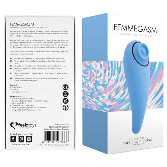FEELZTOYS Femmegasm - Oplaadbare 2in1 clitoris vibrator (blauw)
