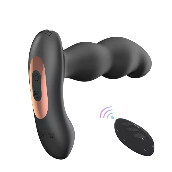 Aixiasia Hiross - anale vibrator met rotatie - zwart