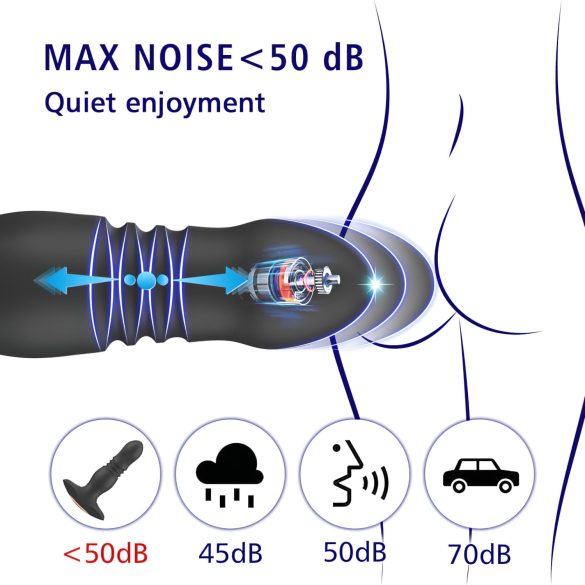 Aixiasia Roy - anale vibrator met stootfunctie - oplaadbaar - zwart