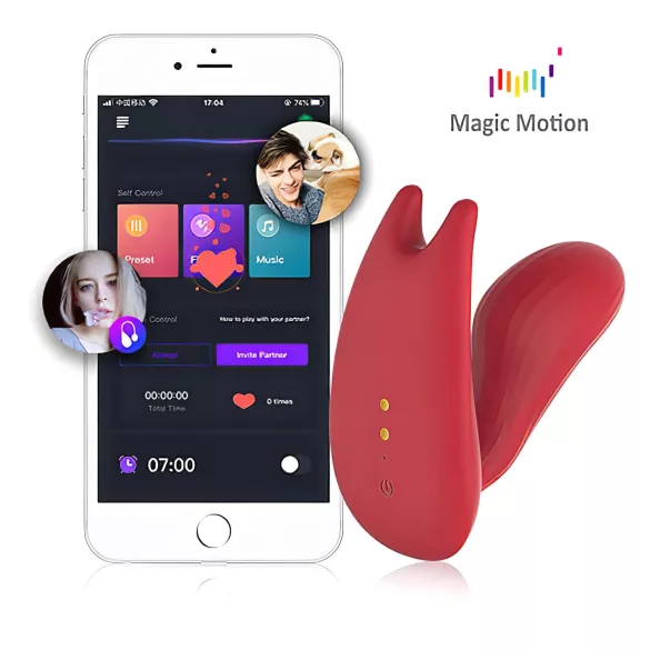 Magic Motion Umi - draagbare app-gestuurde inbrengbare vibrator (rood)