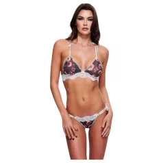 Baci - bh set - bloemenkant - zwart - M/L