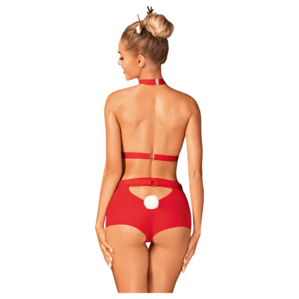 Obsessive Ms Reindy - dames rendier kostuum set (2-delig) - rood - M/L