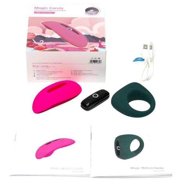 Magic Motion - koppelvibrator set - roze/groen