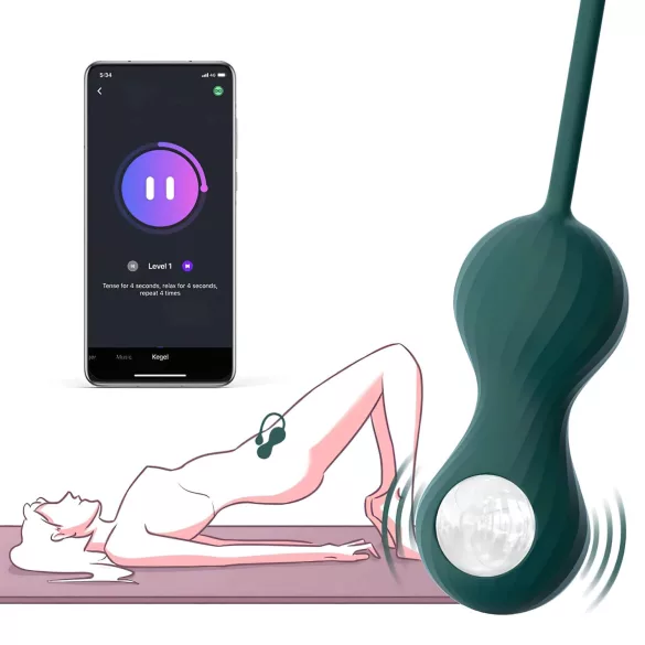 Magic Motion Crystal Duo - App-gestuurde vibrerende geishaballetjes (groen)