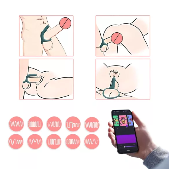 Magic Motion Rise - App-gestuurde vibrerende penisring voor mannen (groen)
