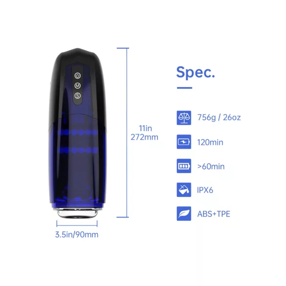 Magic Motion Xone - App-gestuurde masturbator voor mannen (blauw)