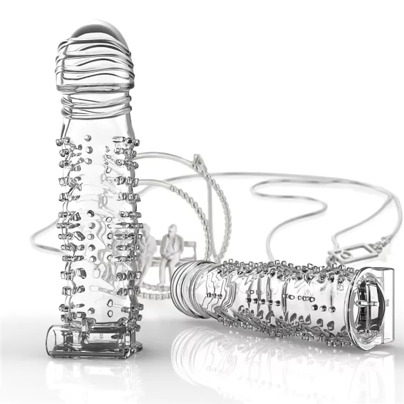 Lonely - vibrerende penishuls met noppen - transparant