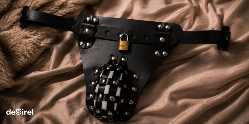Orgasme uitstel met een kuisheidskooi voor vrijwillige controle spelletjes | Desirel.be Sexshop